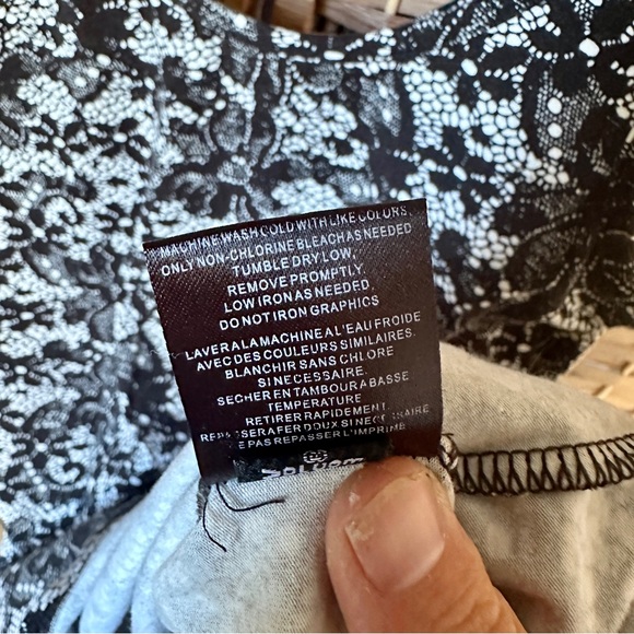 Volcom Lace-print Bodycon Dress - L, Black/White - Picture 7 of 7